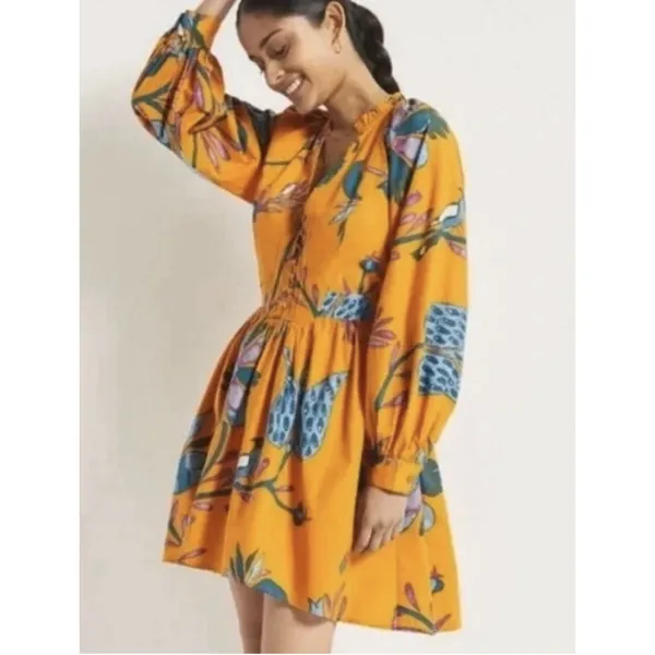 NWT Anthropologie Let Me Be Printed Tunic Dress Mini Floral Size XLP‎ - Image 3