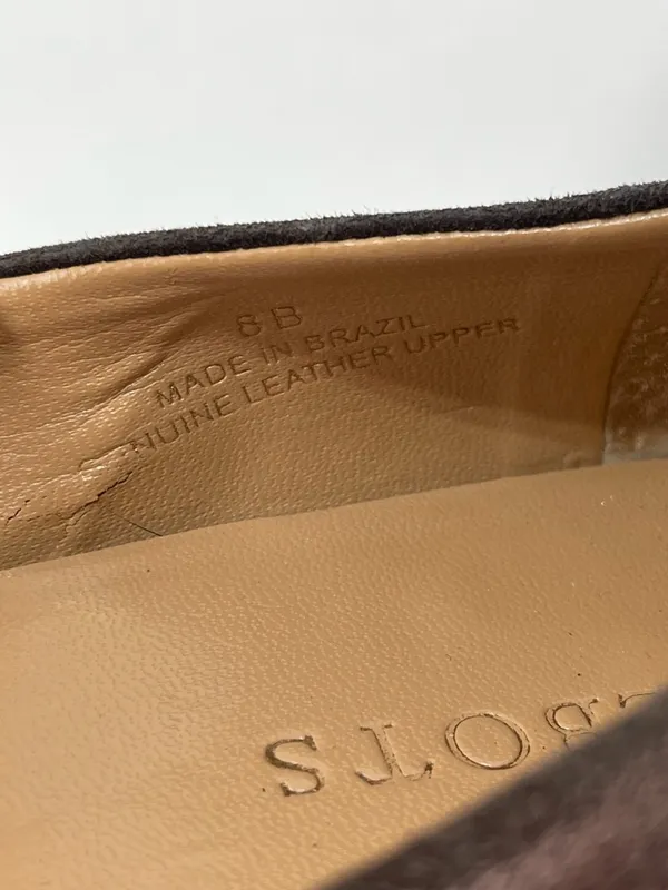 Talbots Women's 8 B Brown Croc Embossed Leather Kitten Block Heel Shoes Academia - Image 7