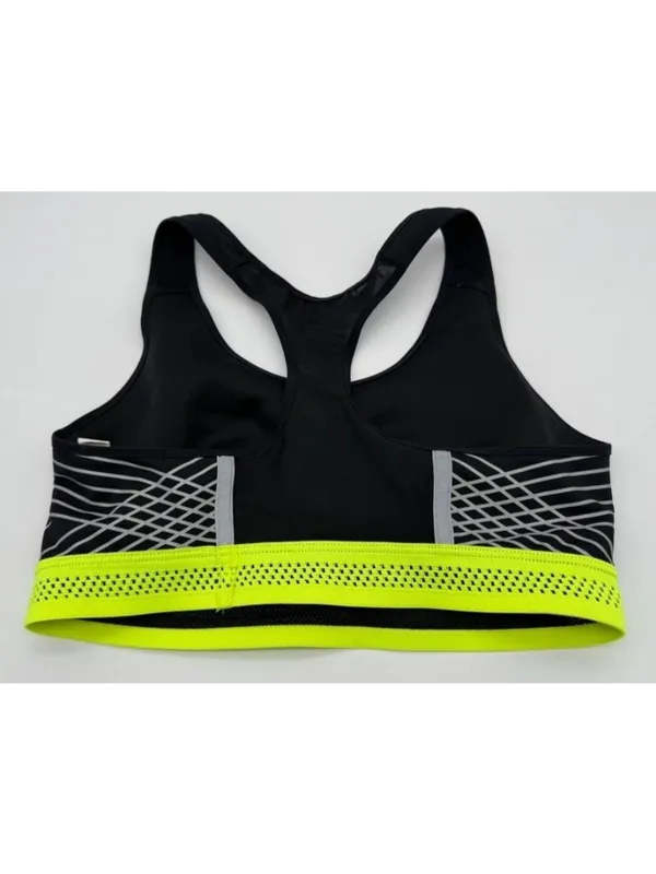 Nike Pro Fierce Sports Bra Racerback Black Neon Yellow 805200 Women' s Size Small - Image 4