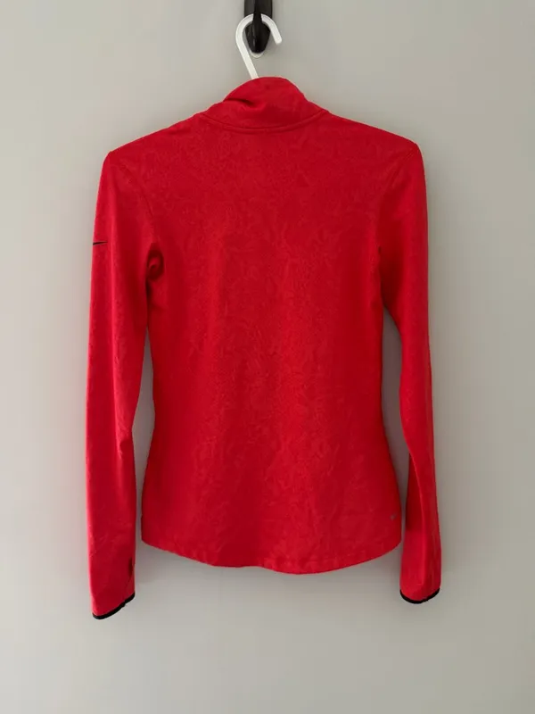 Nike Dri-FIT Floral Jacquard Half Zip Running Pullover Women’s S Red - Image 8