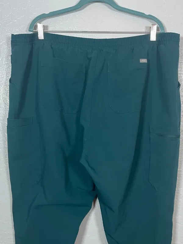 Figs Women Plus Size XXL Caribbean Blue Yola Skinny Scrub Pants Drawstring - Image 6