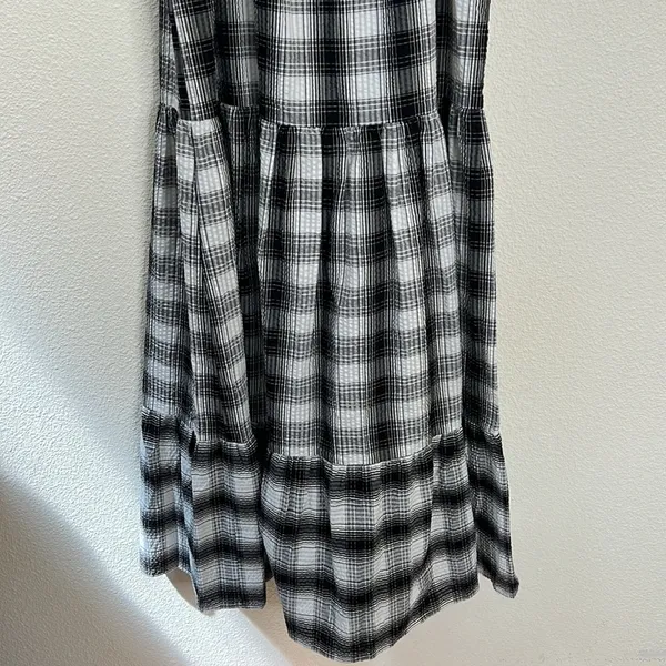 BB Dakota by Steve Madden Black and White Plaid Maxi Dress, M - Image 11