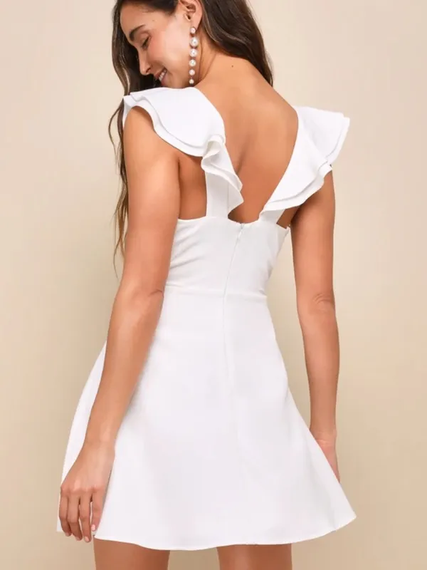 LULUS Bridal Bachelorette Engagement Bridal Shower Sexy Honeymoon Flirty Dress - Image 3