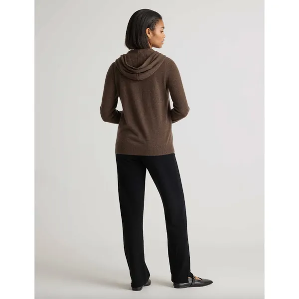 Quince Mongolian Cashmere Full Zip Hoodie Sweater Brown Womens XS NWT - Image 2