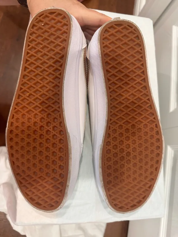 Vans Ward Tumble White Leather Rose Gold Sneakers Women's Size 10 - Image 5