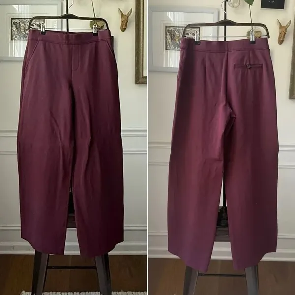 Spanx Air Essentials Wide Leg 20385R Chianti Burgundy Merlot Maroon M - Image 2