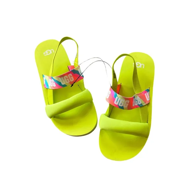 NEW UGG Zuma Sling Slides Rainbow Lime Green - Image 5