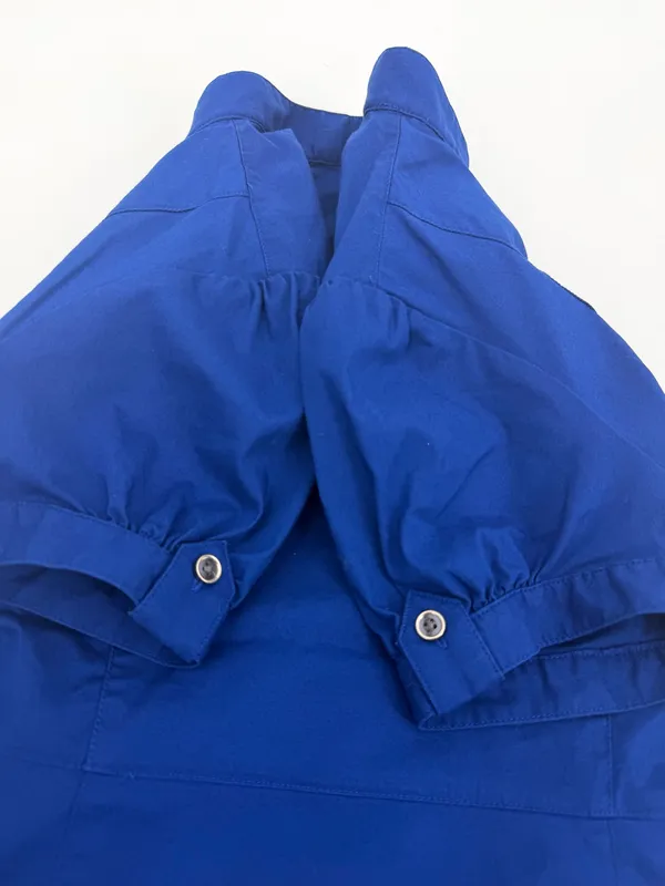 Express Blouse Women’s XS Cobalt Blue Essential Stretch Button Up Preppy Top - Image 10