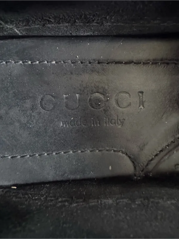Gucci Horsebit Driving Loafers Black Leather Fits Mens US 8 Womens 9.5 - Image 12