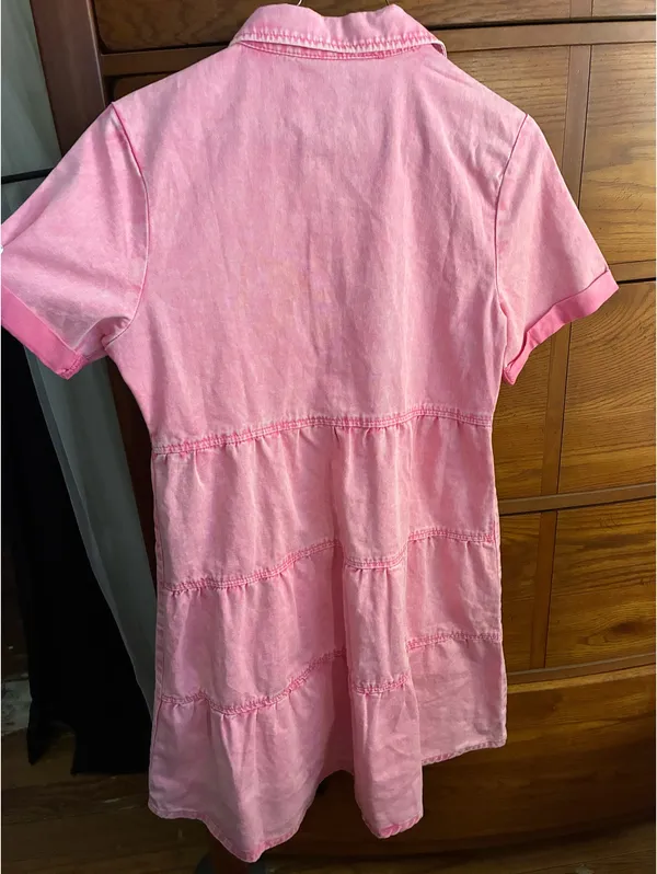 Pink Denim Dress Size XS - Image 3