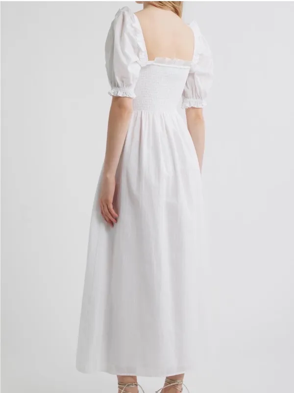 Hill House Home The Scarlett Nap Fit & Flare Midi Dress M white - Image 2