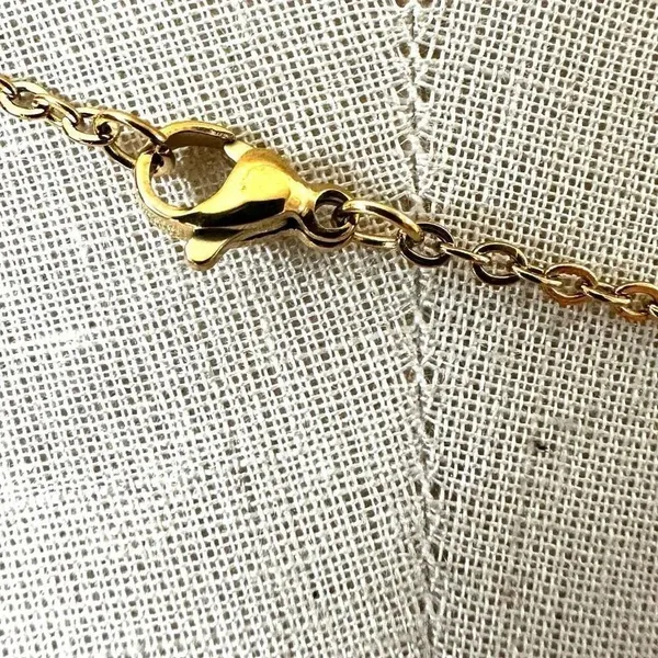 Vintage Gold-Tone Textured Cross Pendant Necklace - Image 4