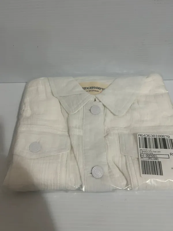 isaac mizrahi live bridgehampton cotton gauze jacket bright white size xl - Image 2