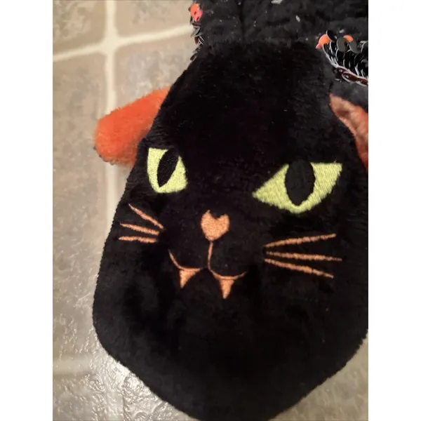 Hyde and EEK Women's Cat Flip Sequin Halloween Slipper Socks Grippers M-L 8-10 - Image 3