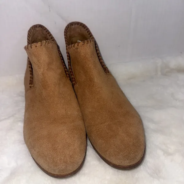 Jack Rogers Womens Suede Scalloped Trim Ankle Booties Brown Size 8.5 - Image 7
