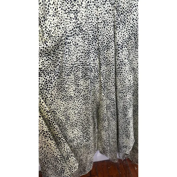 PETAR PETROV Neutral Light Green 100% Silk Black Spots Alex Silk Dress size XS - Image 14