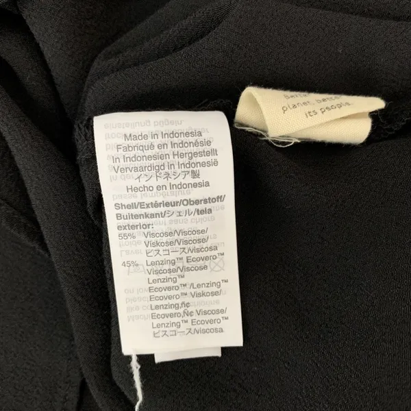 Madewell Crewneck Button Back Easy Dress M Black Short Sleeve Minimalist Casual - Image 7
