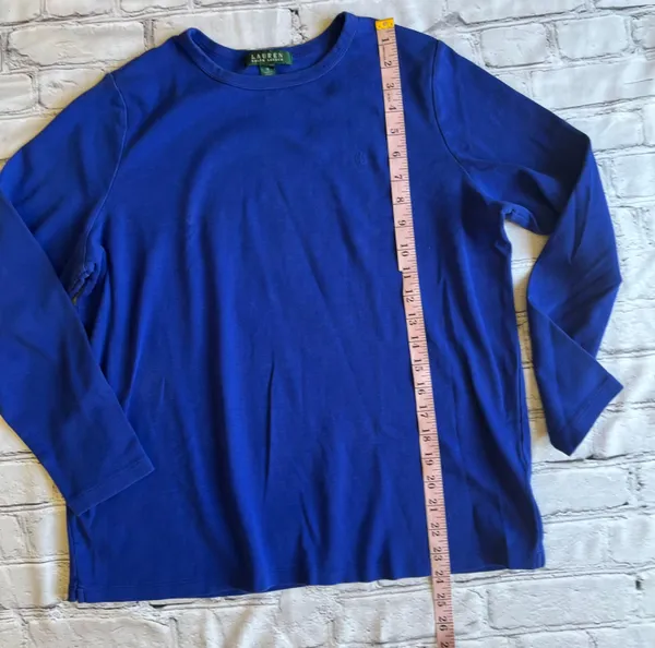 Ralph Lauren Royal Blue Long Sleeve Knit T-Shirt Shirt Top 1X - Image 4