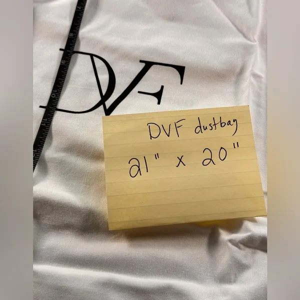 Diane von Furstenberg Large White Cotton Drawstring Dust Bag Logo Storage Bag - Image 6