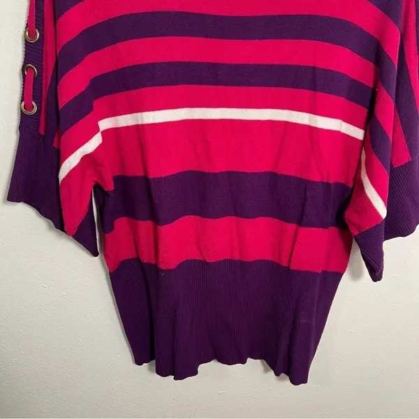 Cable & Gauge Womens Size Large Boatneck Dolman Sleeve Sweater Purple Pink Color - Image 3