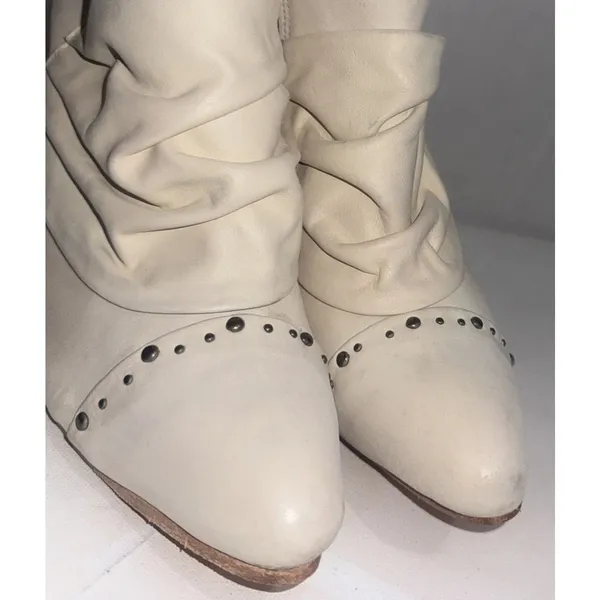 Freebird Distressed Festival Stud Jericho White‎ Leather Boots Ankle Booties 12 - Image 5
