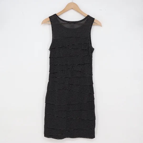 Kenneth Cole Dress Womens PS Tiered Ruffle Polka Dot Black Sleeveless - Image 4