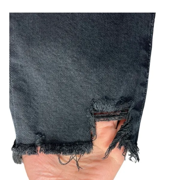 AGOLDE Toni‎ Mid Rise Straight Leg Jeans Black Distressed Hem Size 26 A133D-3002 - Image 12