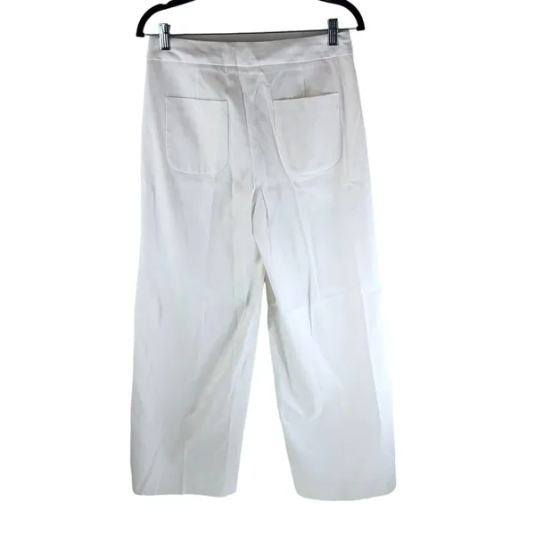 Everlane Womens The Wide Leg Structure Pants Limited Release High Rise White 0 - Image 2