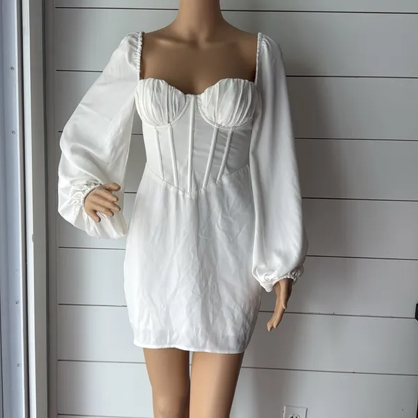 Princess Polly Laurie Corset Mini Dress White Sz 2 - Image 2