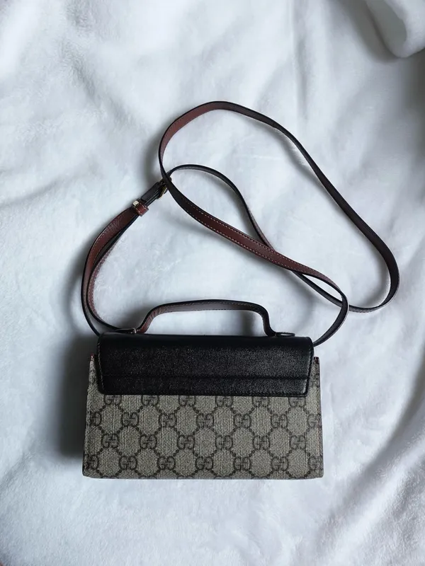 Gucci GG Supreme Monogram Calfskin Mini Padlock Top Handle Shoulder Bag - Image 2