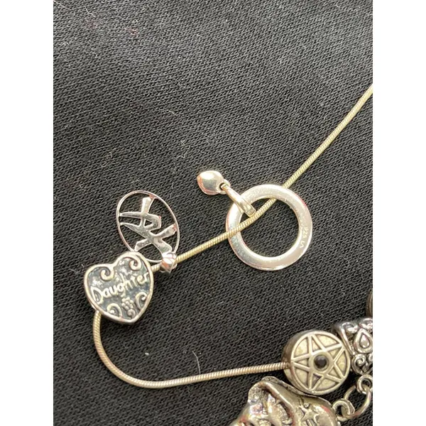 Sterling silver 925 wms 14.5" necklace with 6 charms SKU 9841 - Image 5