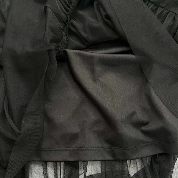 Soft Surroundings Tiered Mesh Midi Skirt Size‎ XS Black Ruffle Lined Flowy Goth - Image 9