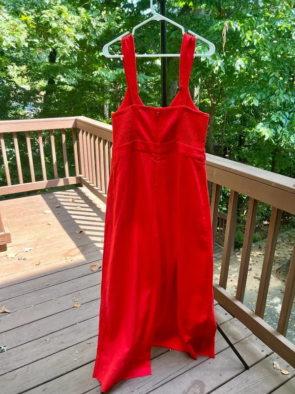 NWOT Farm Rio Red Linen Blend Wide-Leg Jumpsuit Size S - Image 11