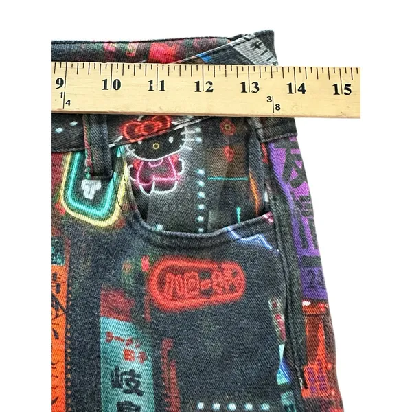Hello Kitty X Dolls Kill Pixel‎ City Jeans Small Teen Neon Sign Sanrio #T12-8 - Image 8