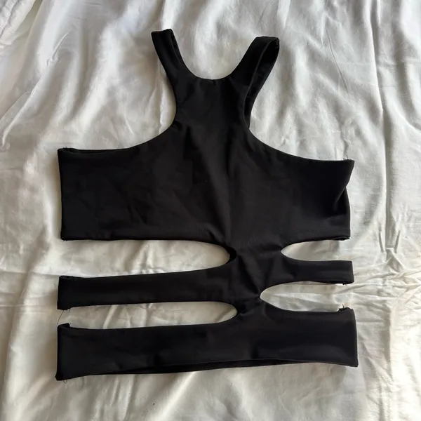 Edikted Black Maddy Cut-out Tank Top - Image 2