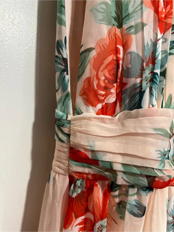 NWT Lulus Garden Meandering Blush Floral Print Maxi Dress size L - Image 10