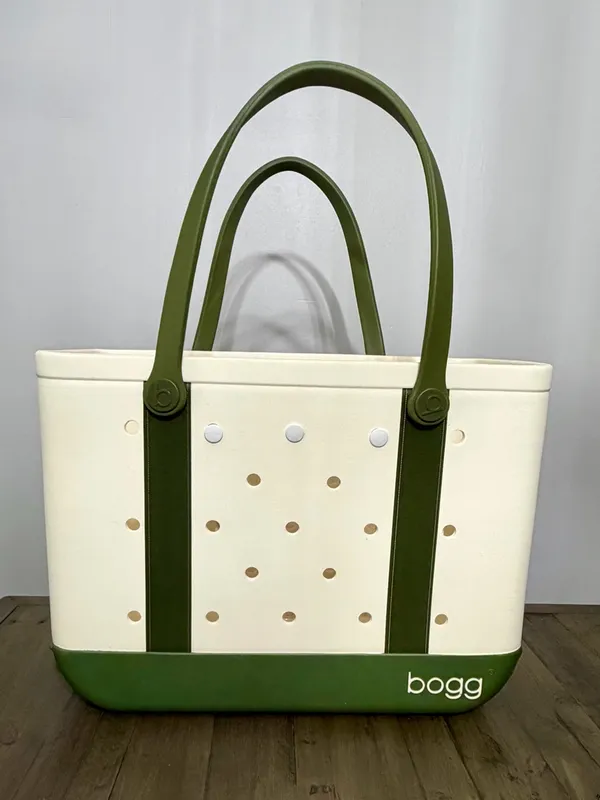 NWT Original Bogg Bag Academy Moss Cream Olive Green Large Tote Sold Out - Image 6