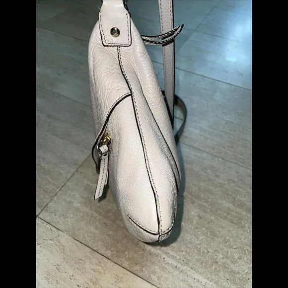 KATE SPADE Pebble‎ Leather Purse Crossbody Shoulder HandBag Beige Tan Ivory - Image 8
