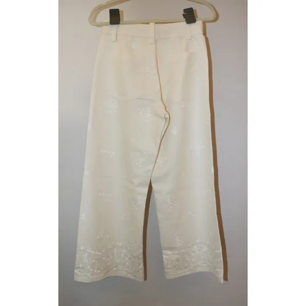 Zara embroidered wide leg trouser pants - Image 12
