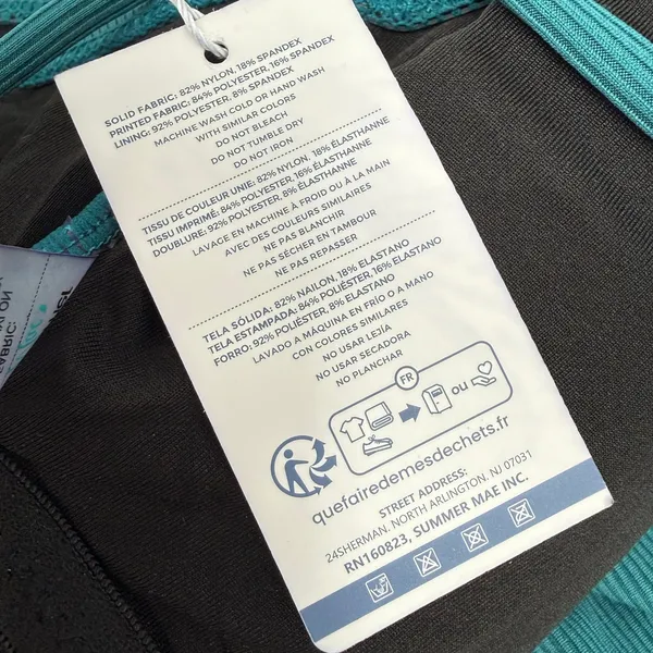Summer Mae Maternity Swimsuit SZ Medium One Piece Teal Rib Ruffle V Neck NWT - Image 5
