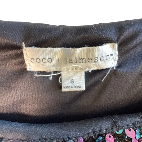 Coco Jameson Purple Teal Iridescent Sequin Crop Top Womens Small‎ Party Festival - Image 3