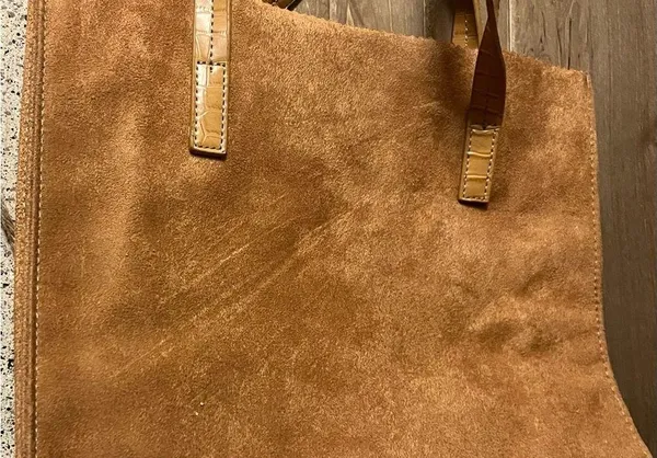 Faux leather women's handbag brown 12 in wide x 12 long excellent condition - Image 3