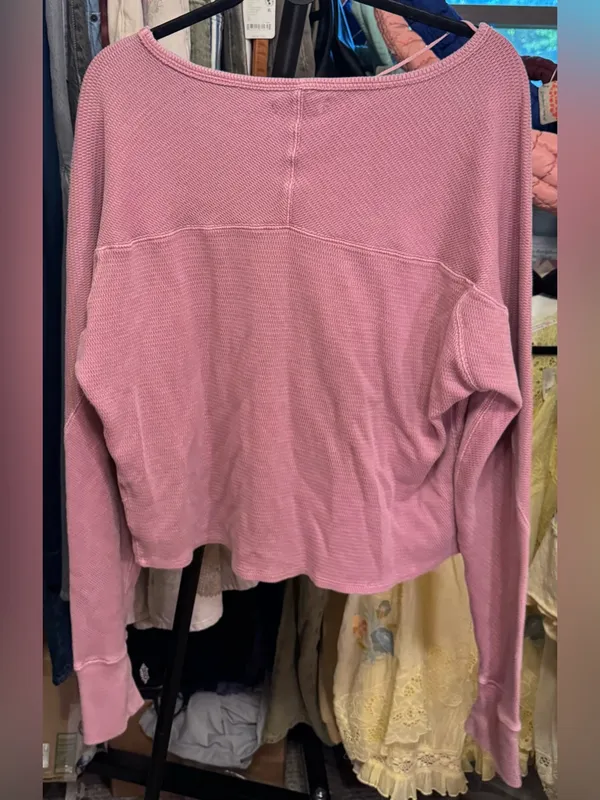 NWOT Free People We The Free Jess Long Sleeve - orchid combo - XL - Image 10