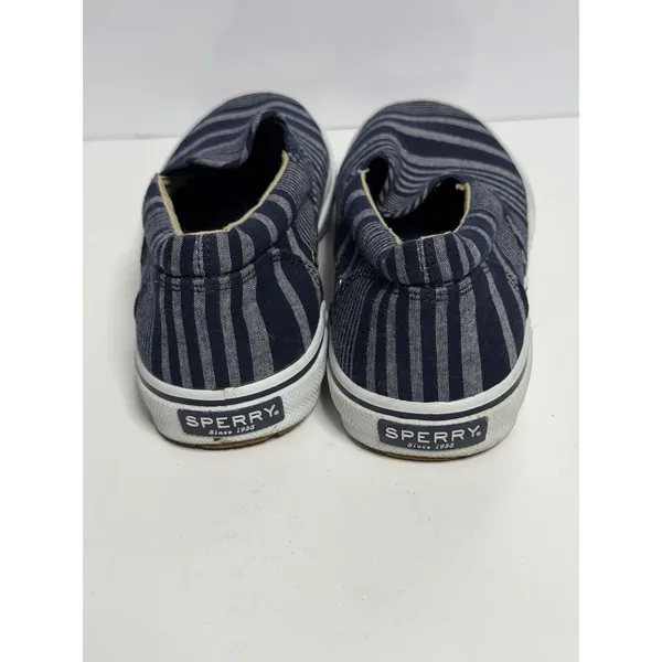 SPERRY Top-Sider 'Stripper' Blue Striped Canvas Slip On Sneakers Men's 8M C-4 - Image 3