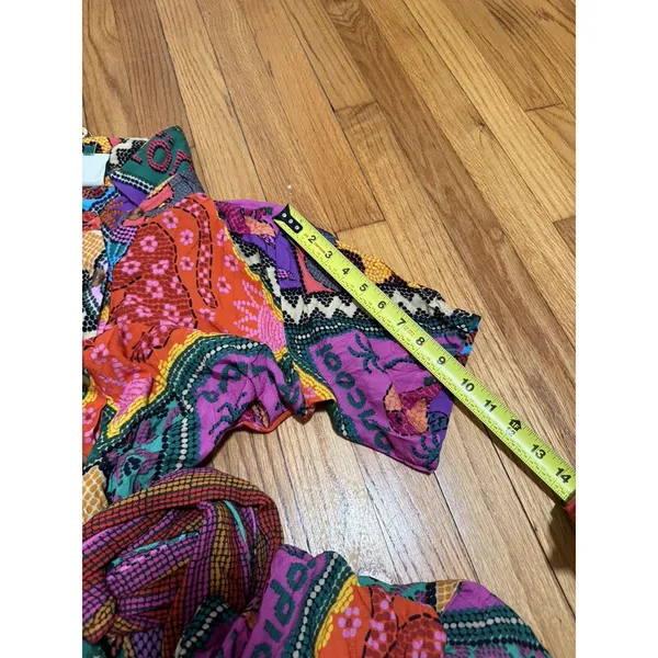 Farm Rio NWT Dotted Patch Scarf Colorful Bold Jumpsuit Size Small - Image 12