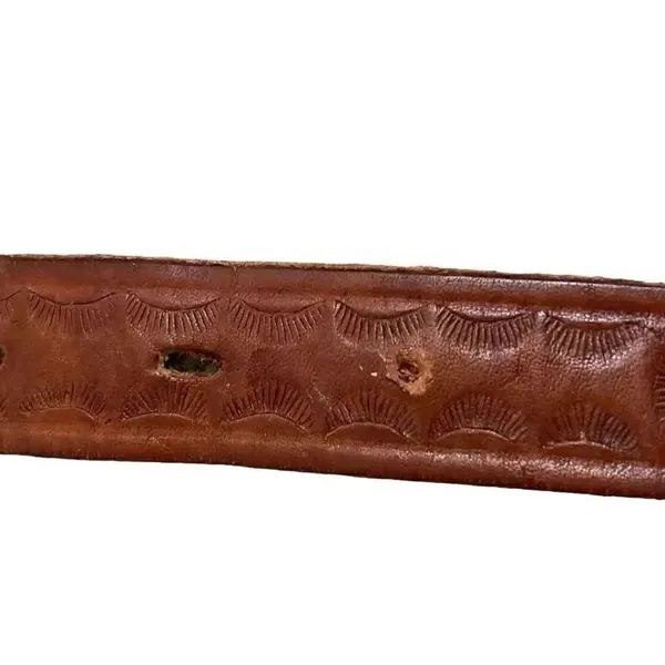 Brown Leather Weaved Western Bohemian Buckle One Size - Image 11