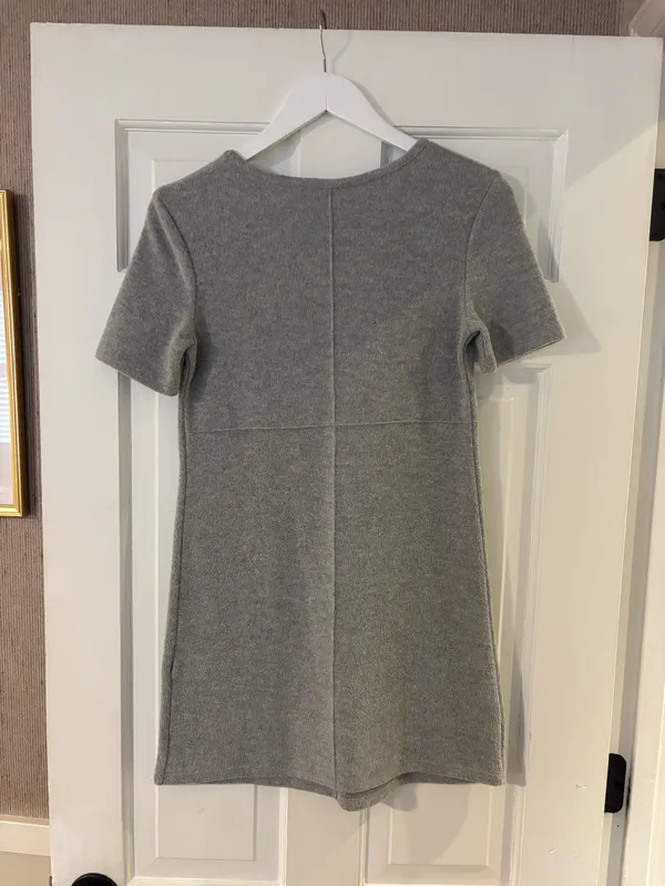 ZARA Grey Sweater Dress Short Sleeve - Image 2