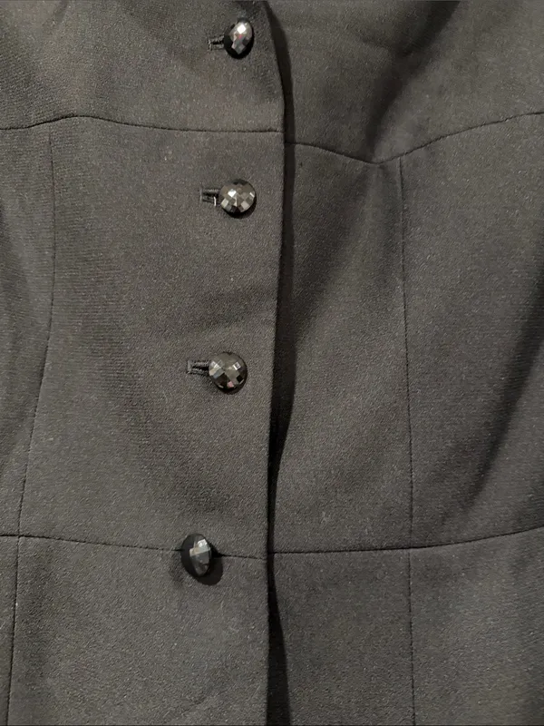 Le Suit Black Blazer with Cream Rounded Collar 8‎ - Image 2