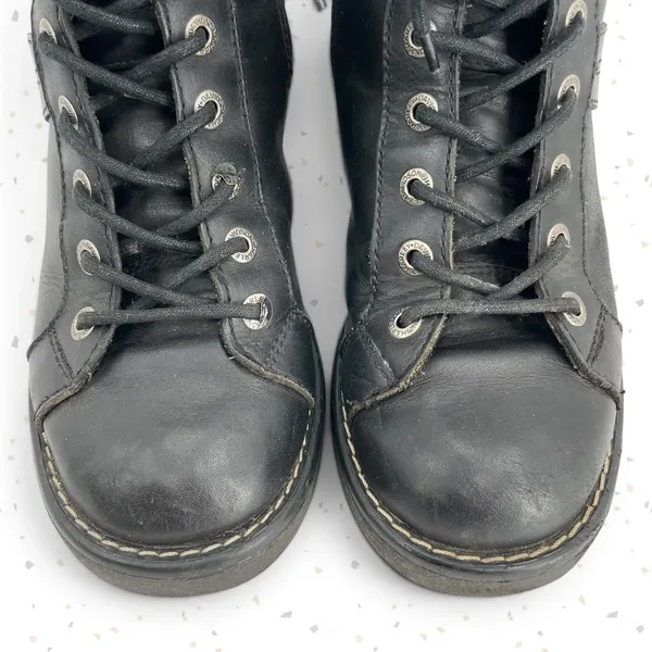 Harley-Davidson Black Leather Biker Boots Lace Up Side Zipper 84051 Heavy Duty 9 - Image 7