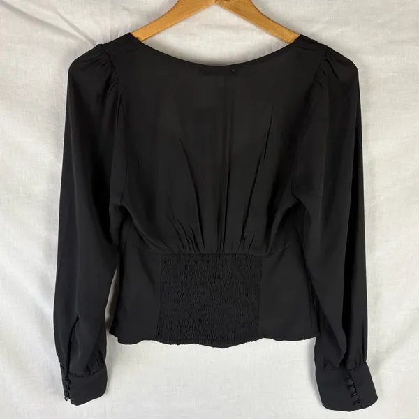 NWT Abercrombie & Fitch Black Button-Down Long Sleeve Blouse Size S - Image 4